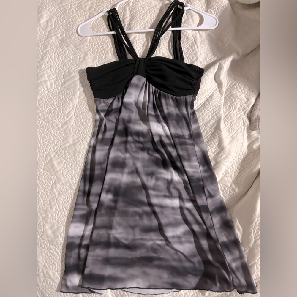 Y2K vintage grunge 2000s Trixxi Clothing Company mini dress black and grey